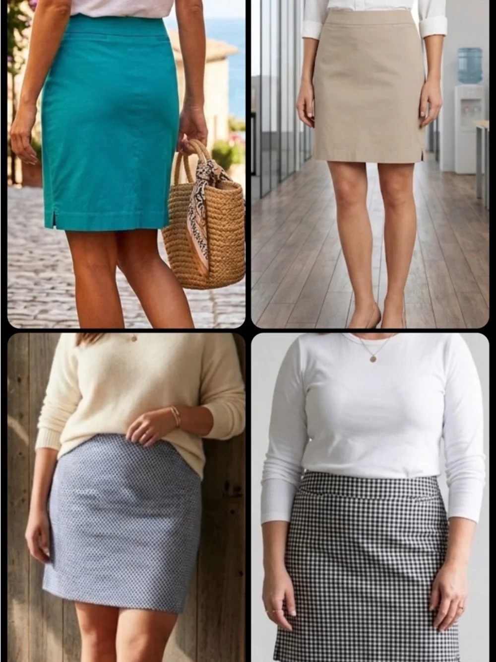 Kim Rogers Millennium Skort Bundle of 4 Sz 16 Tan, Turquoise, Blue & Black Print